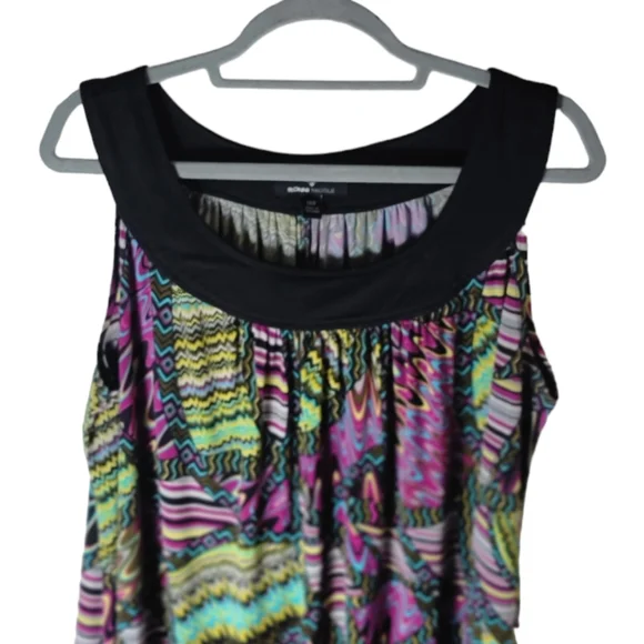 Ronni Nocole multicolor printed sleeveless scoop neck plus size dress size 14W - Picture 4 of 7